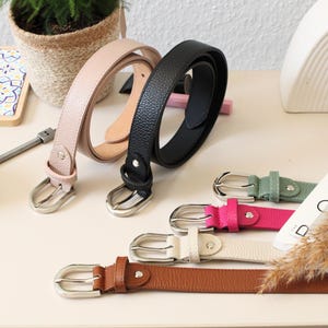 Suede Leather Belt with Gold Buckle | Genuine Suede Waist Belt for Dresses, Jeans | 5 Colours | 3cm Wide | Women’s Classic Belt
