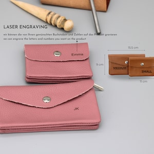 Portefeuille pour femmes en cuir, poche minimale faite à la main pour les femmes, portefeuille souple personnalisé, cadeau de Noël image 9