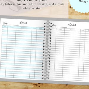 Homeschool Grade Tracker afdrukbare pdf-download; Planpagina voor één leerling