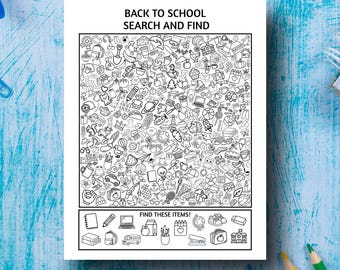 Back to School Search and Find : Printable Hidden Object Game; Classroom Activity (PDF Download)
