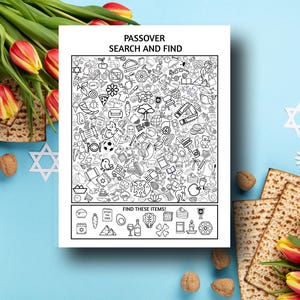 Passover Search and Find : Printable Jewish Hidden Object Game; Pesach Kids Activity (PDF Download)