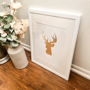 Framed 11x14 Gold Leaf Buck Artwork - Handmade