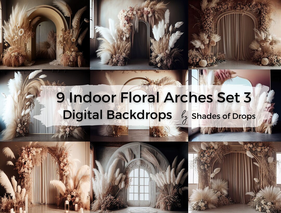 9 Digital Backdrops Boho Indoor Floral Arches Maternity - Etsy