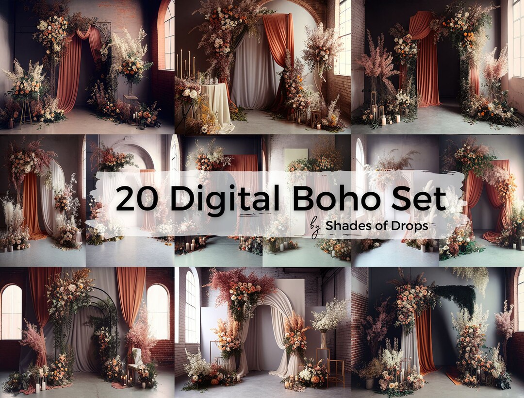 20 Digital Backdrops, Boho Indoor Maternity Sets, Maternity Backdrop ...