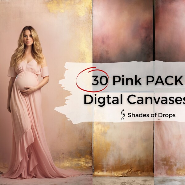 30 Fine Art Hand Painted Canvas Digital Backdrops, Pink Maternity Backdrops, Photography Digital Backgrounds, Photoshop Textures Overlays