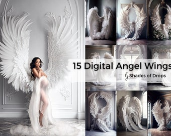 15 x Digital Backdrops, Angel Wings Digital Backgrounds, Maternity Backdrop Overlays, Studio Backdrops, Photoshop Fine Art Textures