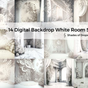 14 x Digital Backdrops, White Room Digital Backgrounds, Maternity Backdrop Overlays, Studio Backdrops, Digital Overlays, Fine Art Textures