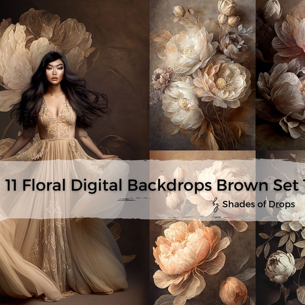 11 fondos digitales florales de bellas artes, superposiciones de fondo de maternidad, superposiciones de fondo digital de fotografía, superposiciones de texturas de Photoshop