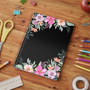 Cahier floral à couverture souple, A5 parfait pour tenir un journal, cadeau pour elle, organisateur de mariage, notes d'étude, jolie papeterie