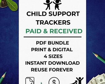Child Support Trackers – Paid & Received | Printable PDF