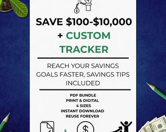 Savings Challenge Printable Bundle Trackers | Budget Planner PDF | Instant Download