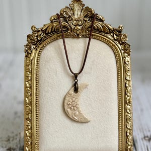 Moonflower Crescent Pendant Necklace