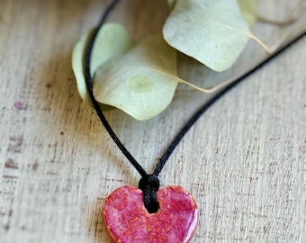 Handmade Ceramic Heart Necklace