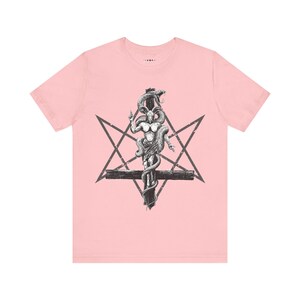Baphomet Tee, Occult Gothic Tee, Satanic Symbol Shirt, Witchcraft Unisex Top, Pentagram Tshirt, Dark Arts Clothing, Gothic Fashion Apparel image 9