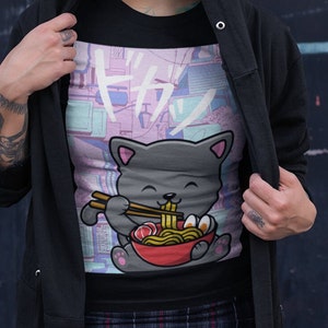 Anime, Ramen, Kawaii, Kawaii shirt, Kawaii cat, Japanese streetwear, Korean Fashion, Kpop, Anime shirt, Kawaii shirt, Kawaii tshirt, Jpop