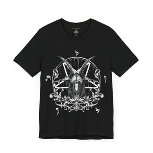 Koszulka z gotyckim pentagramem, koszulka unisex z okrągłym dekoltem Baphomet i Beauty, prezent dla gotów, prezent dla czarownic, koszulka Witchcore zdjęcie 8