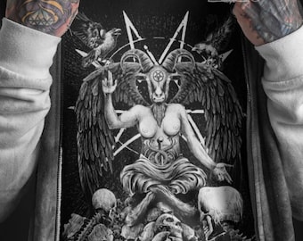 Baphomet T-Shirt, Hail Satan T-Shirt, Atheist Pagan Pentagram Heavy Metal Tee, Goth, Skeleton shirt, Baphomet shirt, Satanist Shirt, Satan