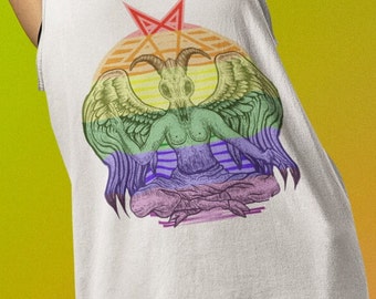 Baphomet Pride tank top, Equality tank top, LGBTQ+ Shirts, Pride tank top, Pride, Satanic Pride, Satanism, Satanic Pride shirt, Equality tee