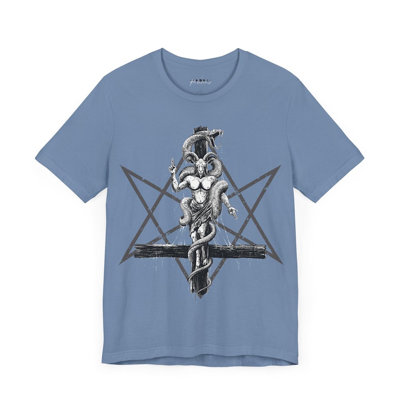 Baphomet Tee, Occult Gothic Tee, Satanic Symbol Shirt, Witchcraft Unisex Top, Pentagram Tshirt, Dark Arts Clothing, Gothic Fashion Apparel image 10