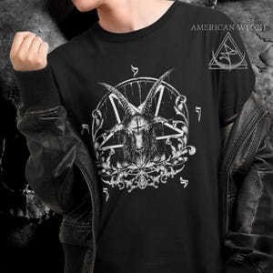 Goth Pentagram Shirt, Baphomet and Beauty unisex crew neck tee, Gift for goths, Gift for Witches, Witchcore t-shirt