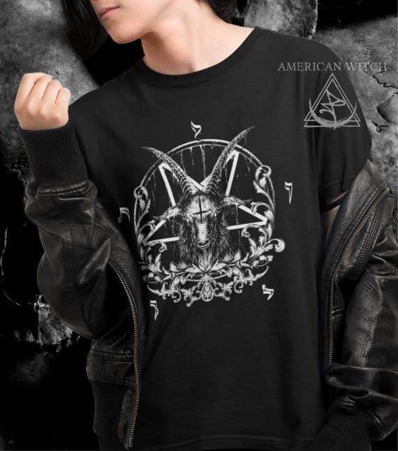Goth Pentagram Shirt, Baphomet and Beauty unisex crew neck tee, Gift for goths, Gift for Witches, Witchcore t-shirt