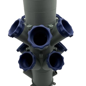 Hydroponic Tower – DIY Vertical Garden System | Modular & Expandable | 10, 20, 30, or 40 Baskets | Green with Blue Baskets