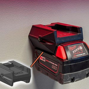 M18 Dual Battery Holder – Compatible with Milwaukee M18 Batteries | Secure, Wall-Mountable Organizer for Power Tool Batteries