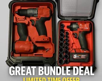 Milwaukee Packout Insert Bundle – M18 Gen 4 Combo + Mid Torque Impact Wrench & Socket Organizer | Fits 2904-20, 2953-20, 2962-20