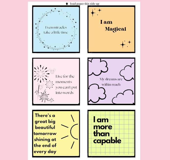 Positive Affirmation Sticky Notes 12 Designs Self Love Etsy