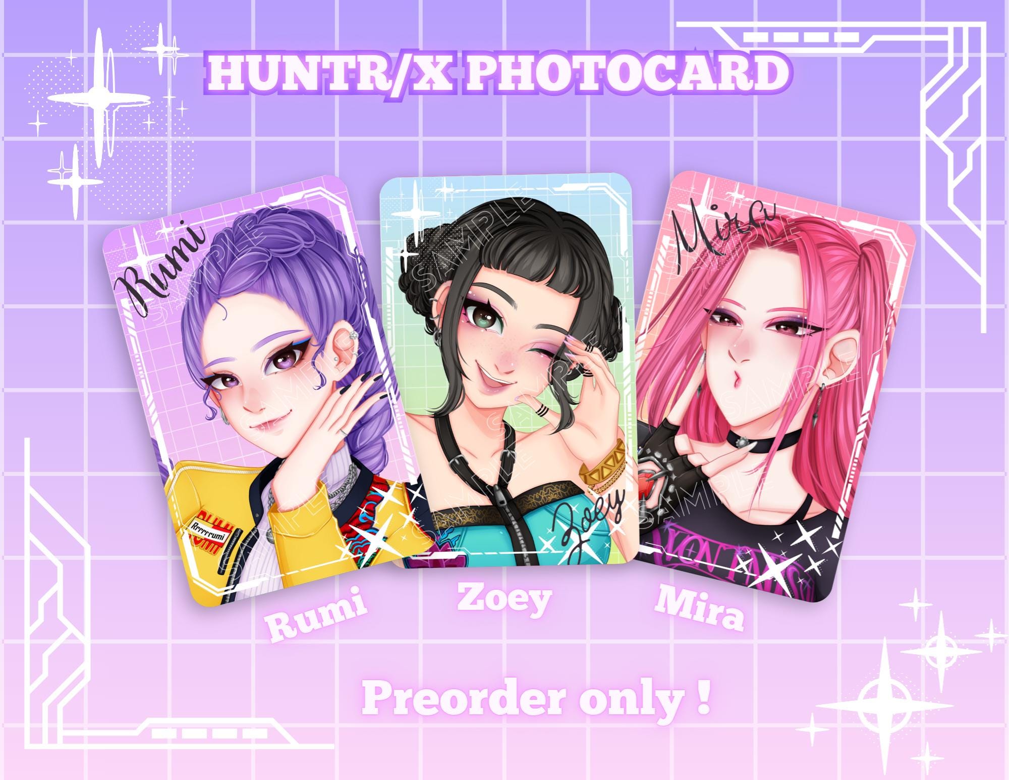 デーモンハンターズ DEMON HUNTERS HUNTRIX ルミ トレカ Huntrix Photocards - Kpop Demon Hunters - Etsy