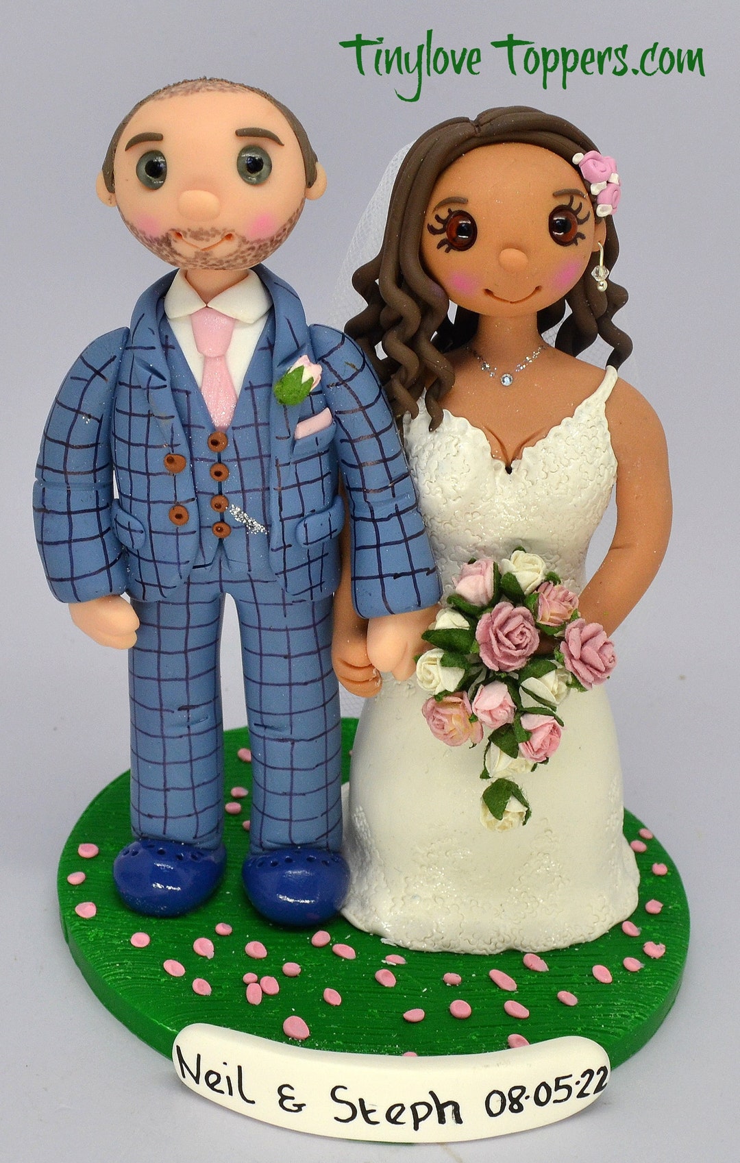 Personalised Wedding Cake Topper, Custom Wedding Cake Topper, Bride and