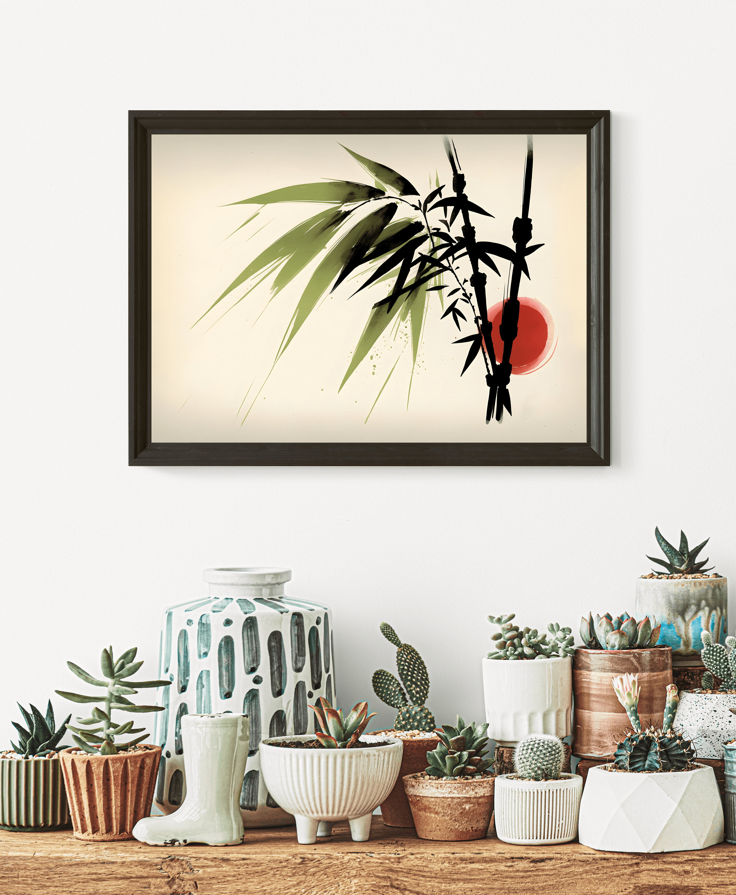 Sumi-e Art Print, Zen Bamboo Wall Decor, Japanese Wall Art, Home Decor ...