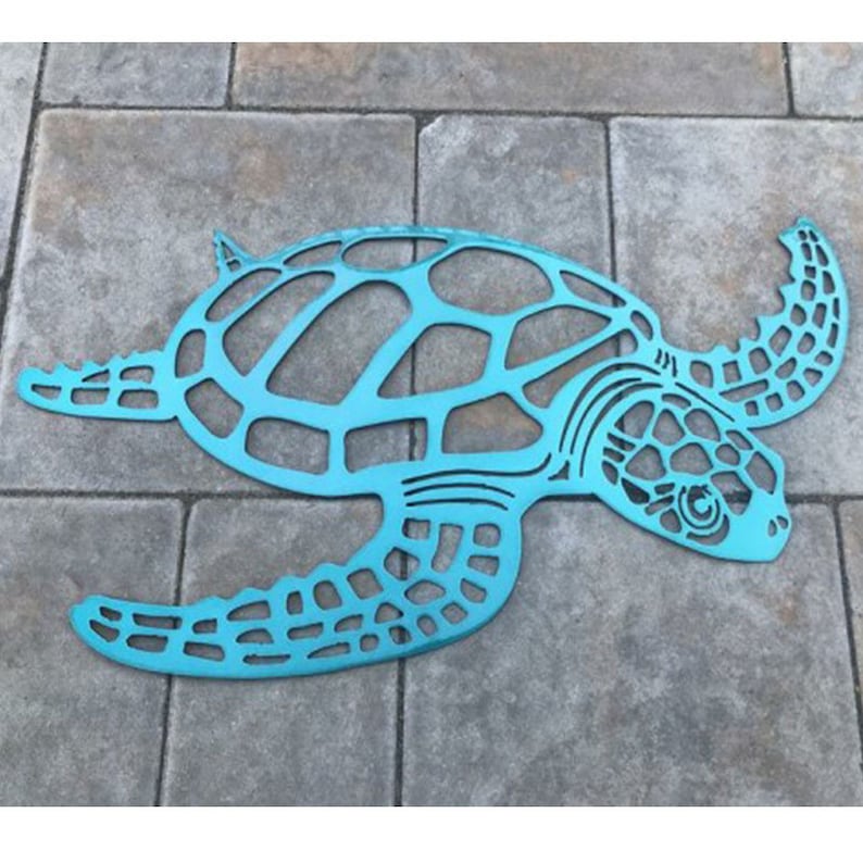 Metal Wall Art / Sea Turtle / Ocean Theme / Abstract Art Etsy