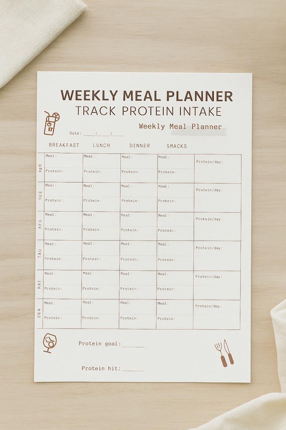 protein tracker, digital protein journal, food journal, weekly meal planner, weekly protein meal tracker, food tracker, cute food tracker
