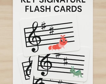 Sharps and flats flashcards, cute music flashcards, music theory flashcards, order of sharps/flats flashcards, printable music theory kids