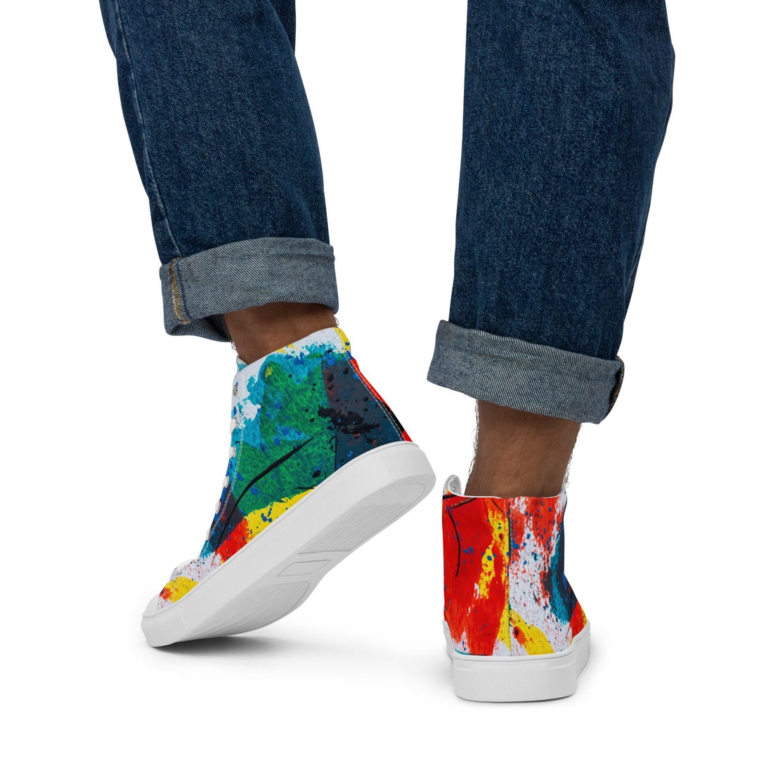Abstract Hawaiian Pineapple Print Men's High Top Shoes
