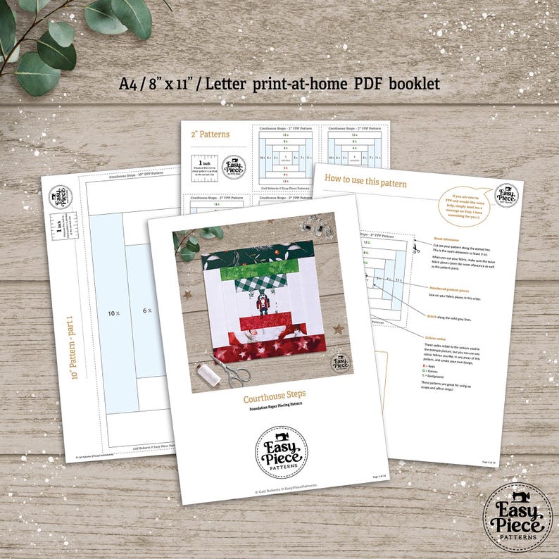 4 Classics in 8 Sizes: 2 to 10 Inches. FPP Quilt Block Patterns ...