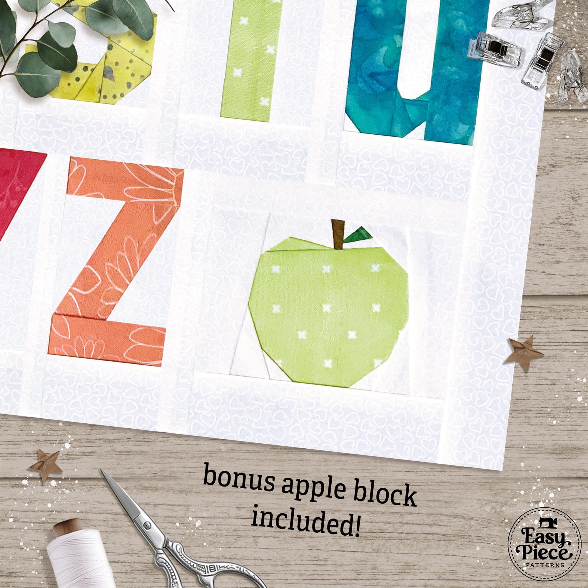 4-inch Uppercase Alphabet Quilt Block Patterns, Foundation Paper ...