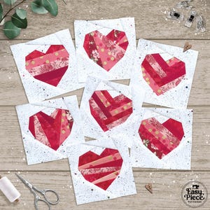 Scrappy Hearts en 5 tailles, 3" 4" 5" 6" 7".