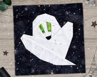 Ghost in 4 sizes, FPP Quilt Block Patterns for Halloween (PDF Download)