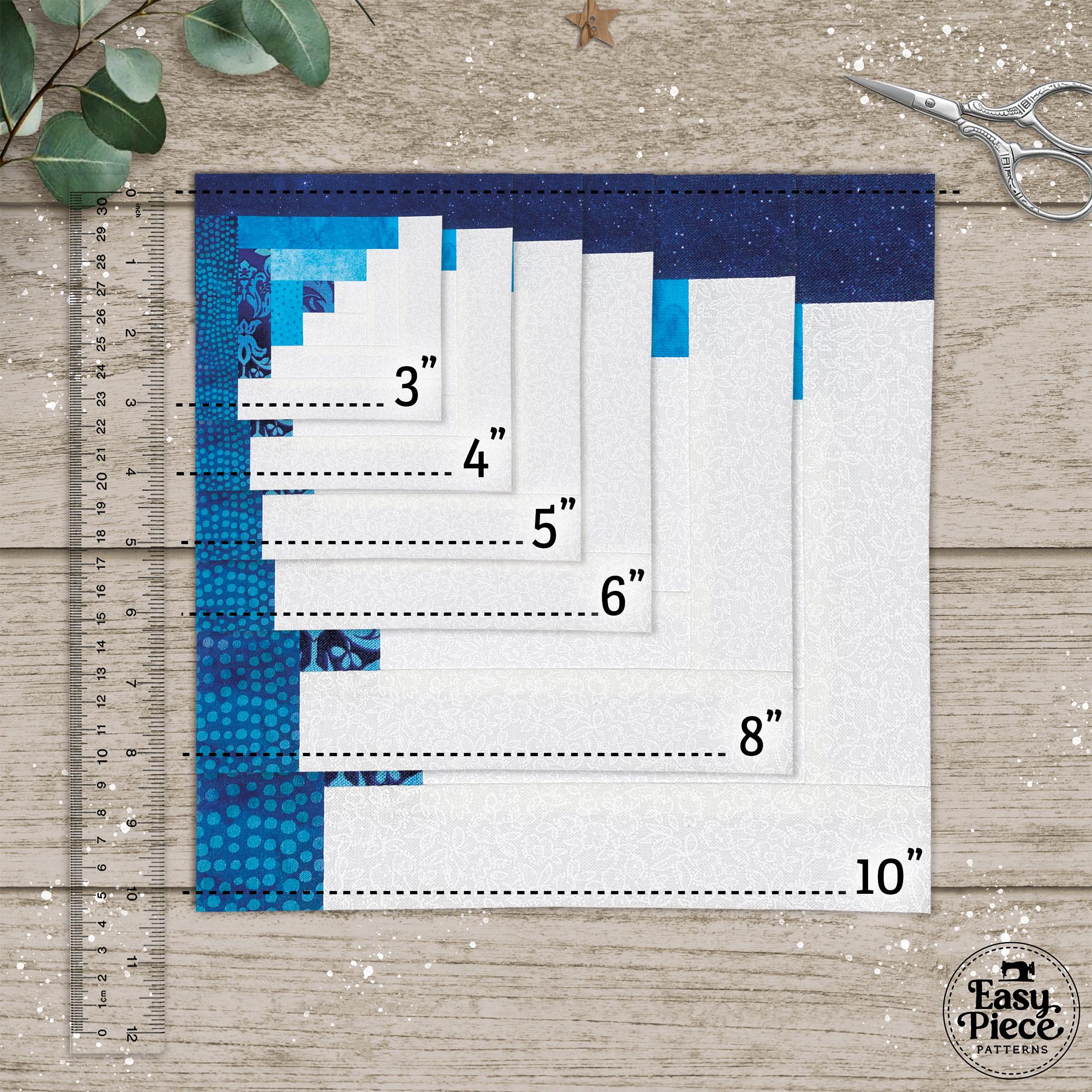 Log Pattern Wrapping Paper Log Cabin in 6 Sizes, 3 Variations, 3