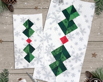 Holly: 2 designs, 6 sizes. FPP Quilt Block Patterns (Digital Download)