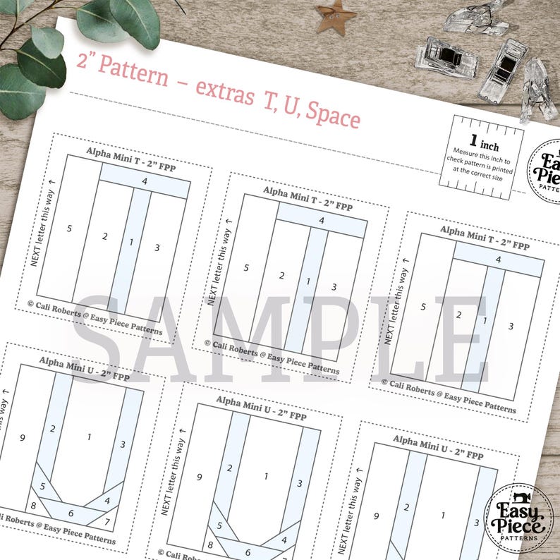2-inch Alphabet, A-Z Uppercase FPP Pattern. Includes FREE How-to-fpp ...