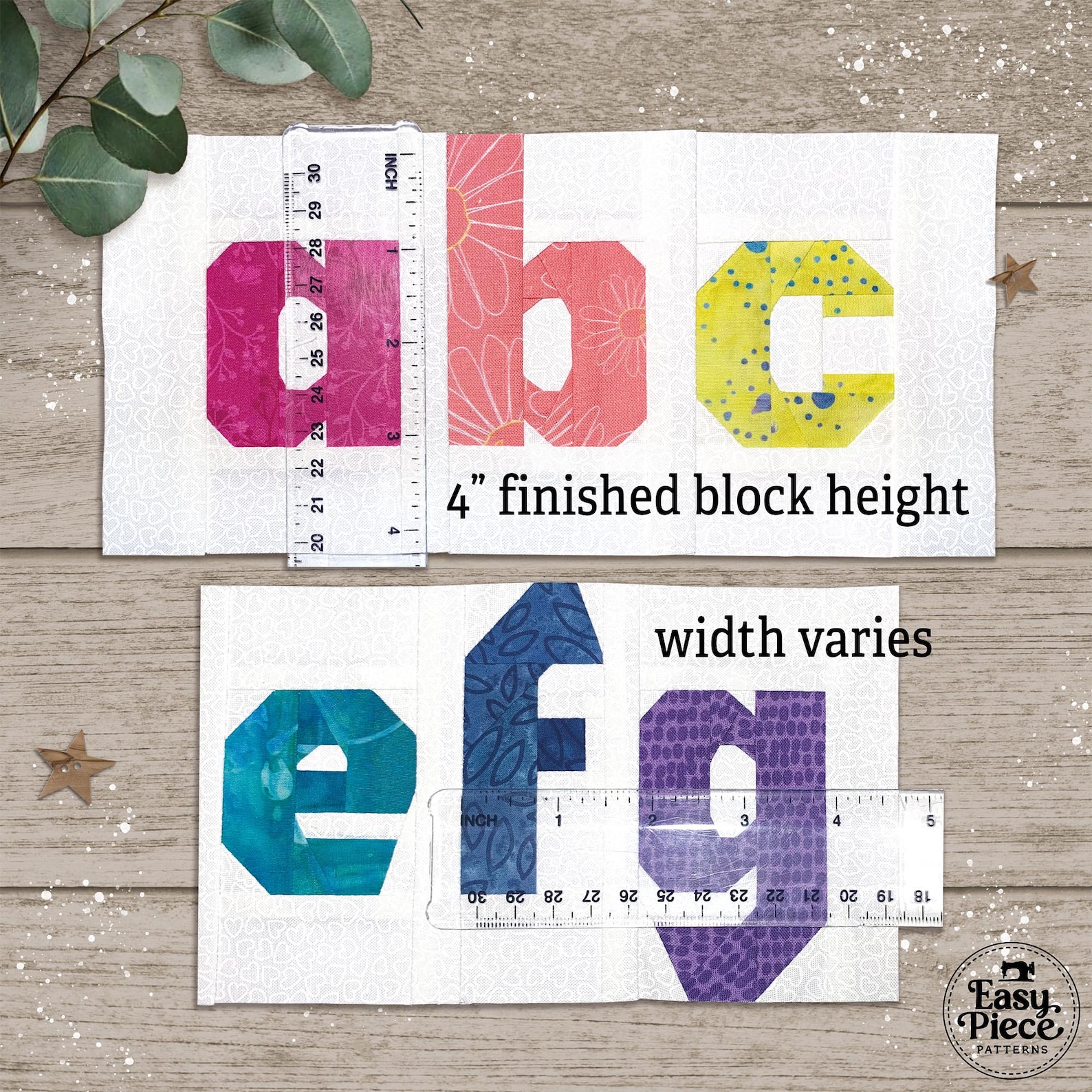4-inch Lowercase Alphabet, Plus Bonus Apple! FPP Foundation Paper ...