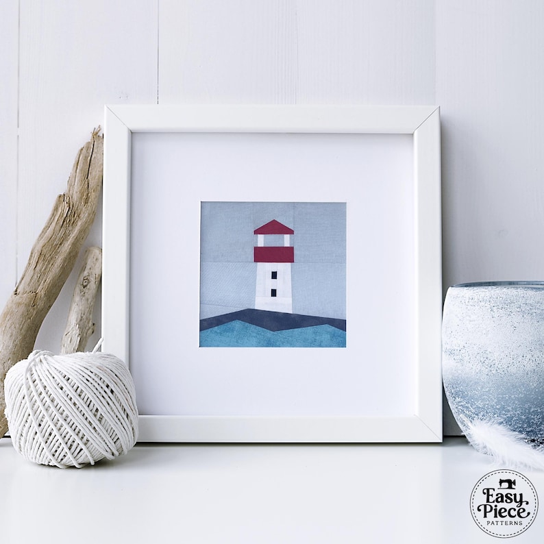 Kleine Leuchttürme in 4 Größen, 2 Designs, 10cm 20cm 26cm Schnittmuster für FPP Papiere. PDF-Download. Bild 2