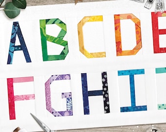 3-inch Alpha Mini, A-Z Upper Case Alphabet FPP Pattern. Includes FREE How-To-FPP Tutorial and Heart Pattern.