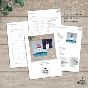 Kleine Leuchttürme in 4 Größen, 2 Designs, 10cm 20cm 26cm Schnittmuster für FPP Papiere. PDF-Download. Bild 10