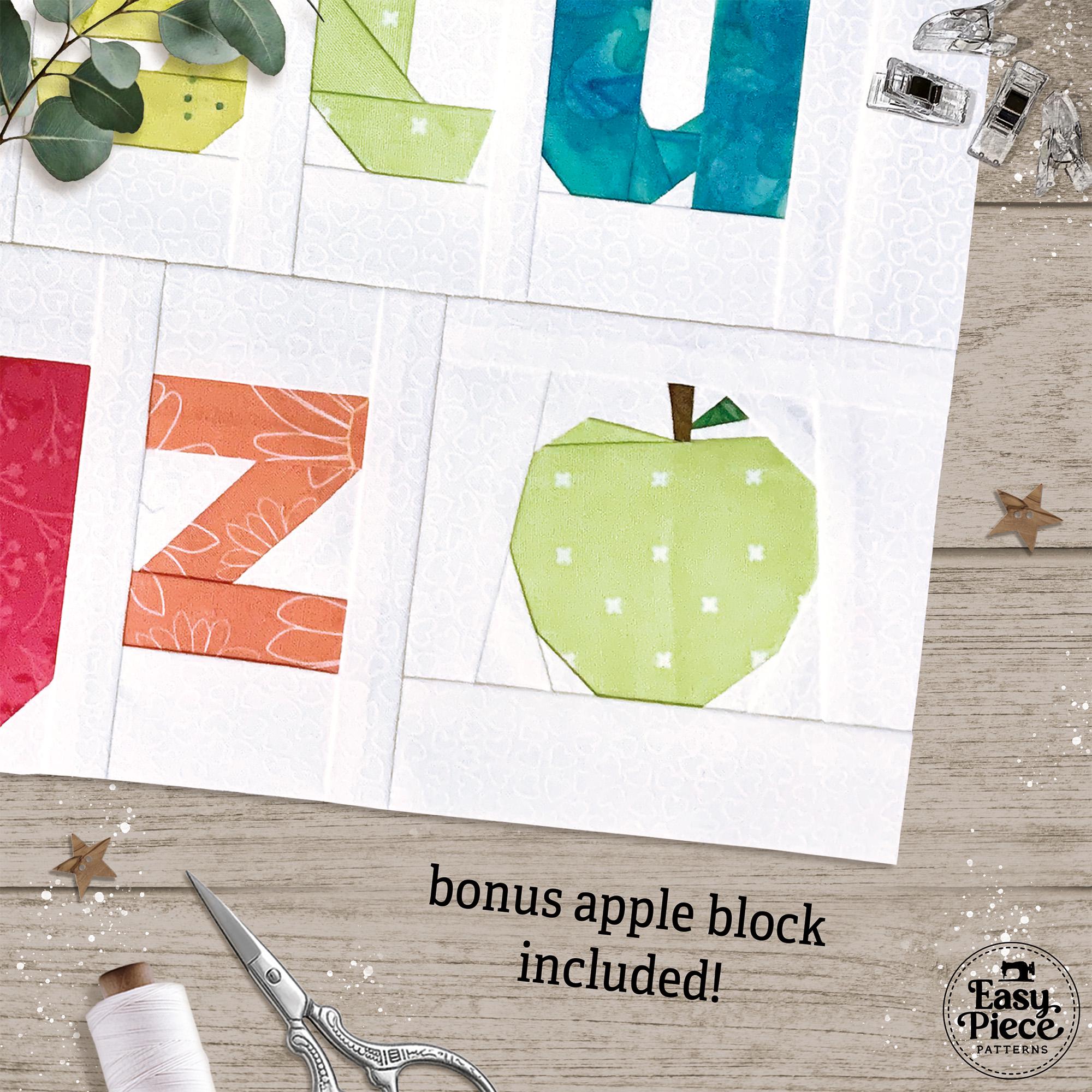 4-inch Lowercase Alphabet, Plus Bonus Apple! FPP Foundation Paper ...