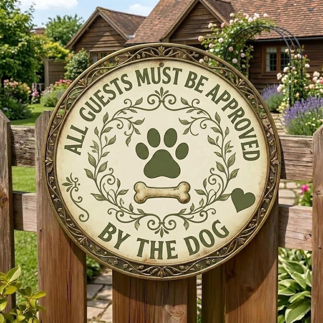 All Guests Must Be Approved by the Dog Metal Sign, Funny Dog Lover ...
