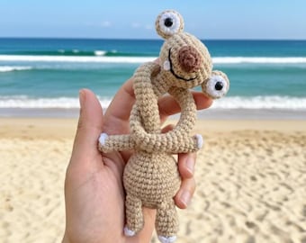 Sid the Sloth Amigurumi Crochet Pattern PDF, Long Neck Sloth Toy Tutorial, Cute Sloth Doll Pattern
